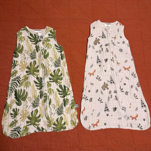 0-6 Months Small Tropical Leaf and Forest Friends Little Unicorn Sleep Sacks - Picture 1 of 9